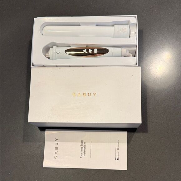 Sabuy White and Gold Curling Iron, ceramic barrel for curling or straightening main image 6
